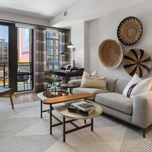 private patio access in large living room