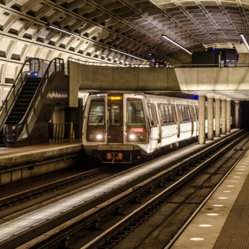 a train pulling into a train station